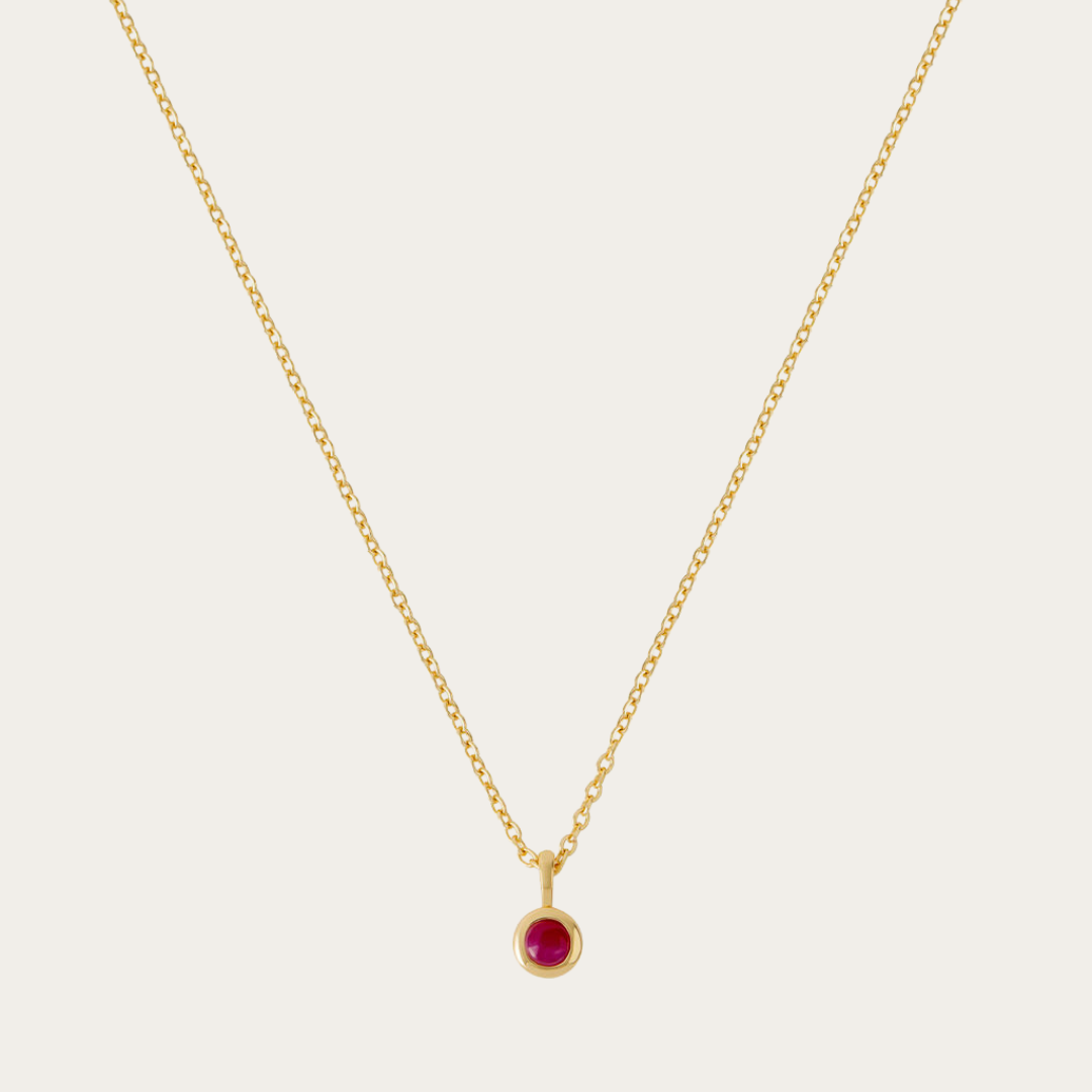 July birthstone necklace gold