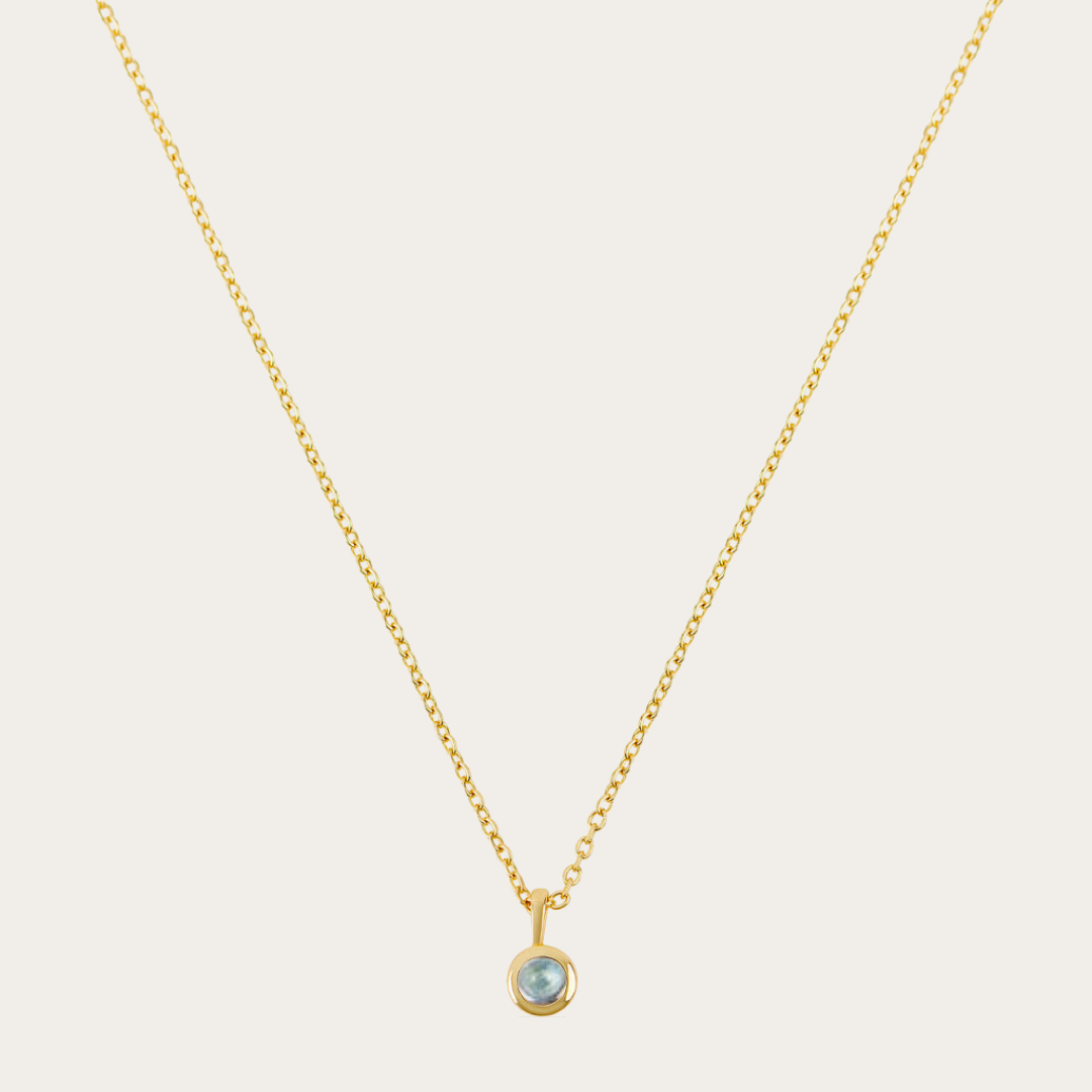 March birthstone necklace gold