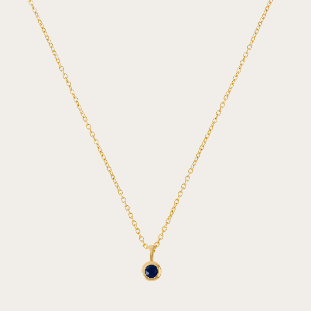 September birthstone necklace gold