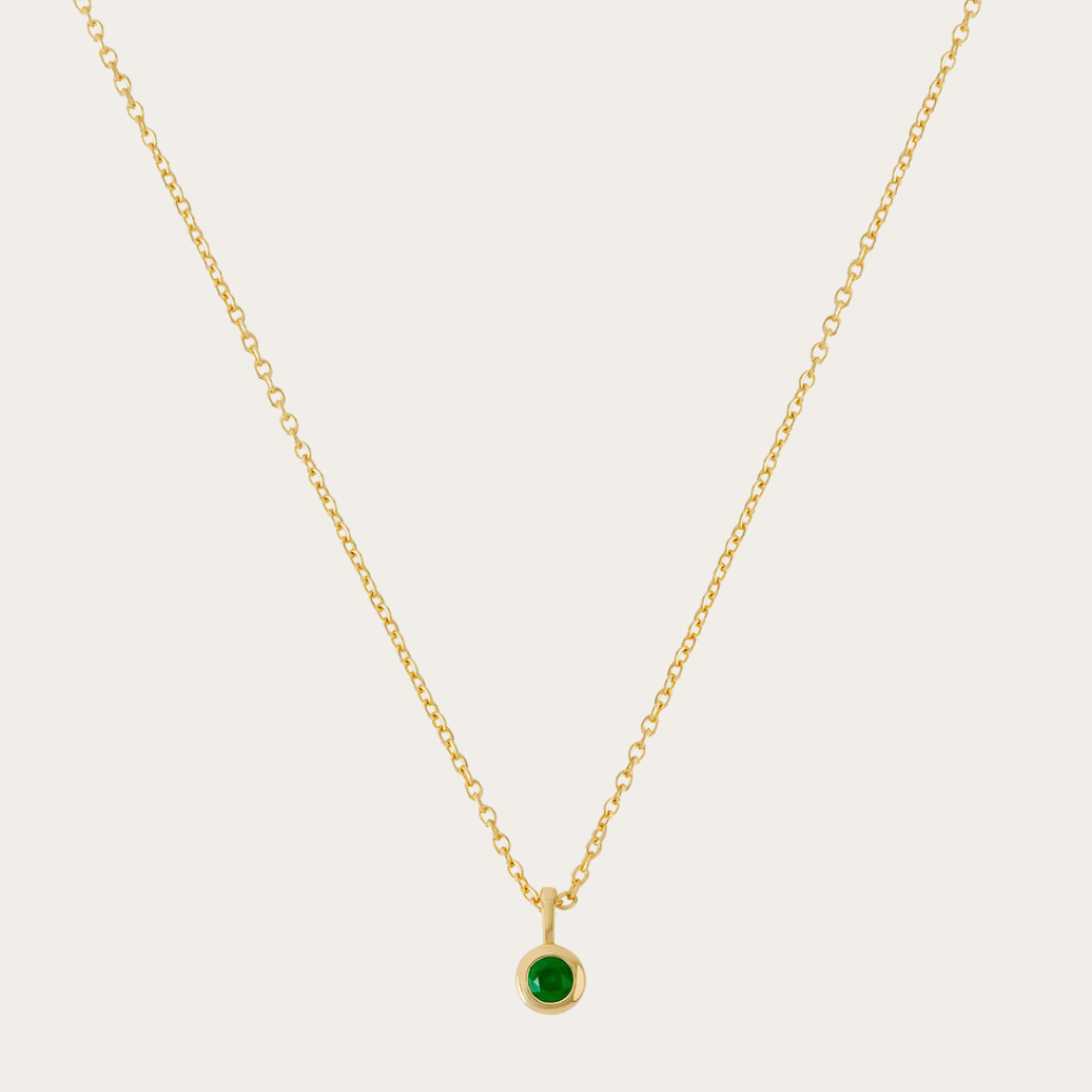 May birthstone necklace gold 